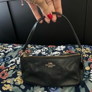 Coach Black Leather Shoulder Bag